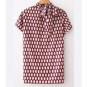 Zara peach oval-print blouse